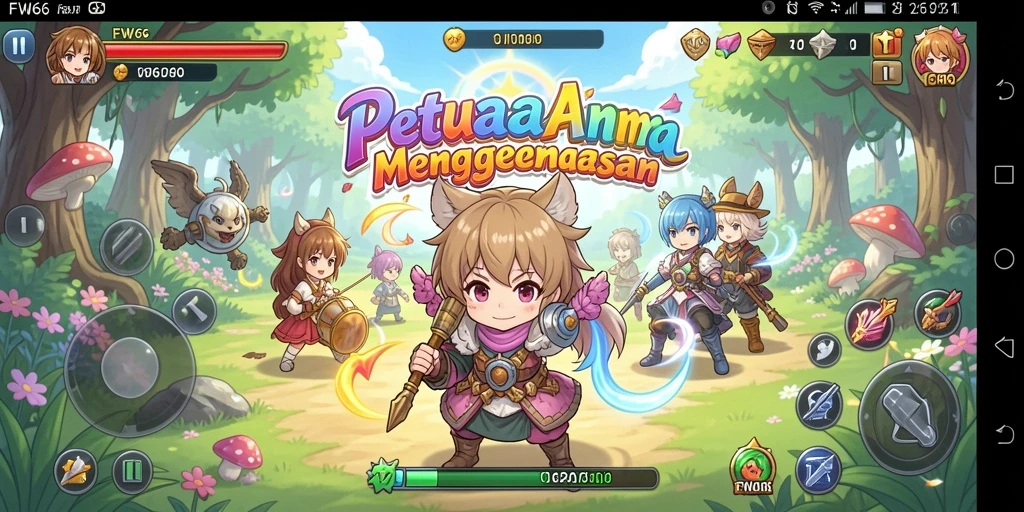 Gameplay <strong>FW66</strong> yang menarik dengan karakter anime yang menawan.