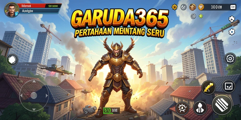 Tampilan gameplay GARUDA365 yang menegangkan dalam pertempuran Tower Defense.