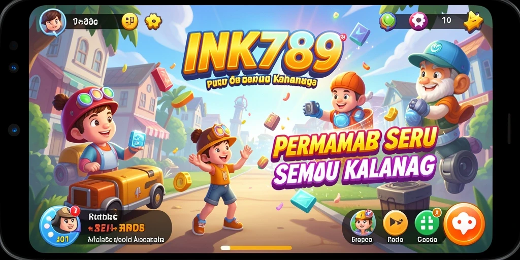 Tampilan gameplay menegangkan dan seru dari INK789 yang penuh warna.