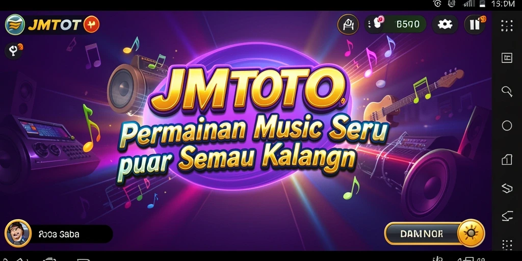 Screenshot JMTOTO menunjukkan permainan musik yang penuh energi dan keseruan.