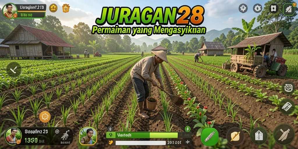 Tangkapan layar menunjukkan gameplay bertani yang menarik di JURAGAN28.