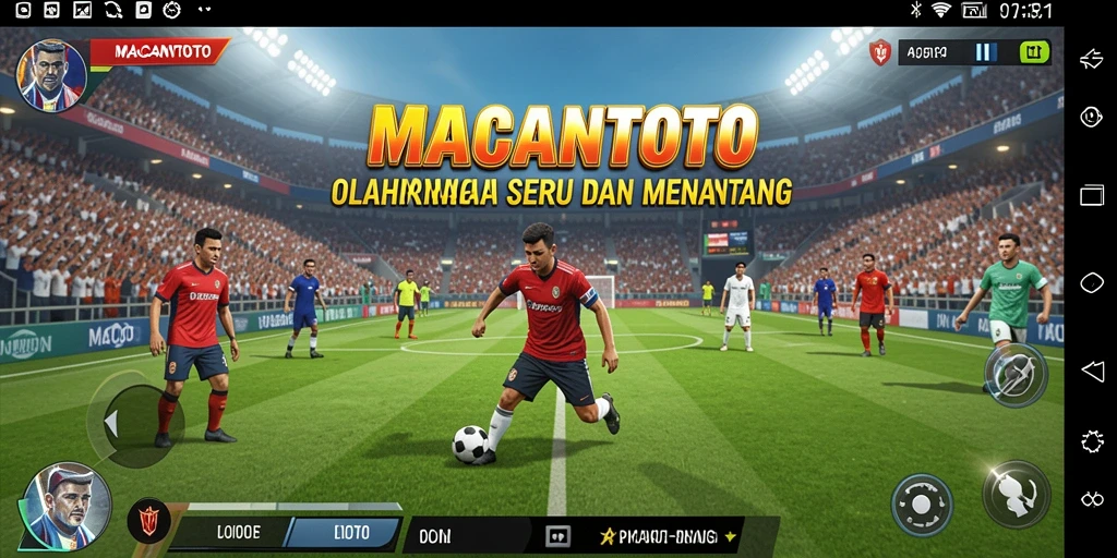 Screenshot kepala permainan MACANTOTO menampilkan aksi seru dalam olahraga.