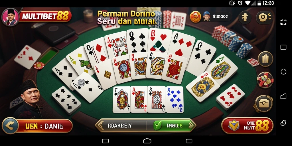 Tampilan utama MULTIBET88 menampilkan gameplay Domino yang menarik.