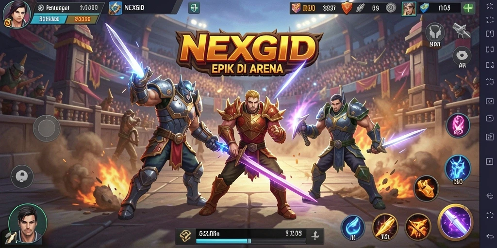 Tampilan gameplay Fighting NEXGID yang mendebarkan dan dinamis.