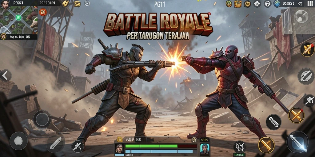 Screenshot PG11 menampilkan aksi seru dalam mode Battle Royale.