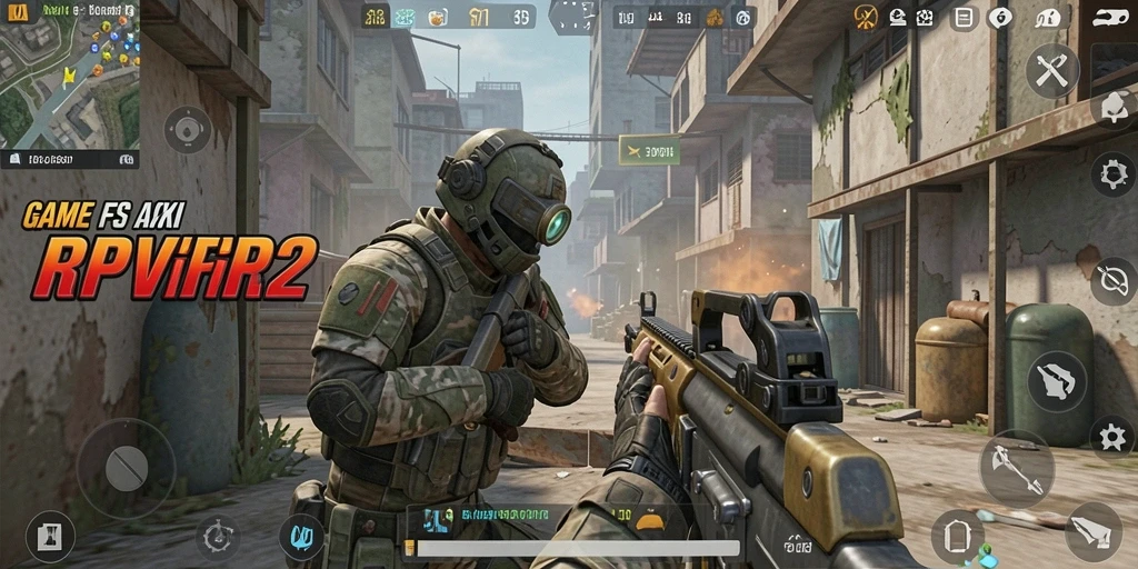 Tampilan mendebarkan dari gameplay RPVIP2 dengan aksi tembak menembak intens.