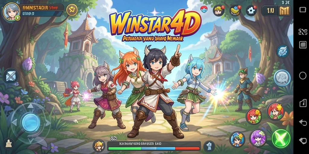 Screenshot gameplay WINSTAR4D yang menampilkan karakter anime dalam aksi.